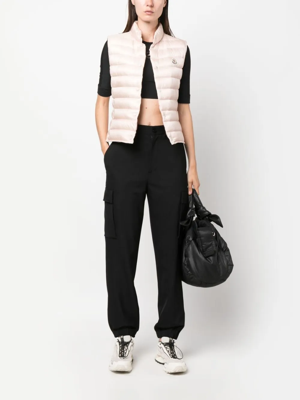 Gilet imbottito Liane con applicazione in rosa - donna