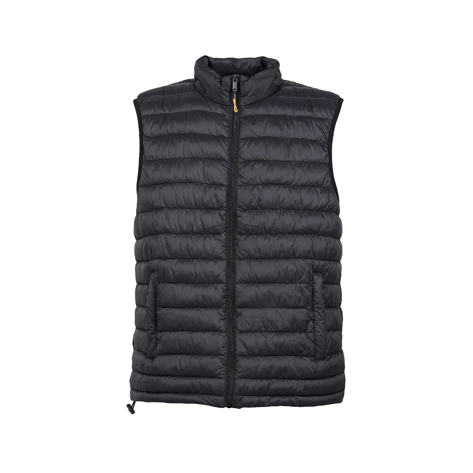 Gilet nero imbottito con zip e tasche