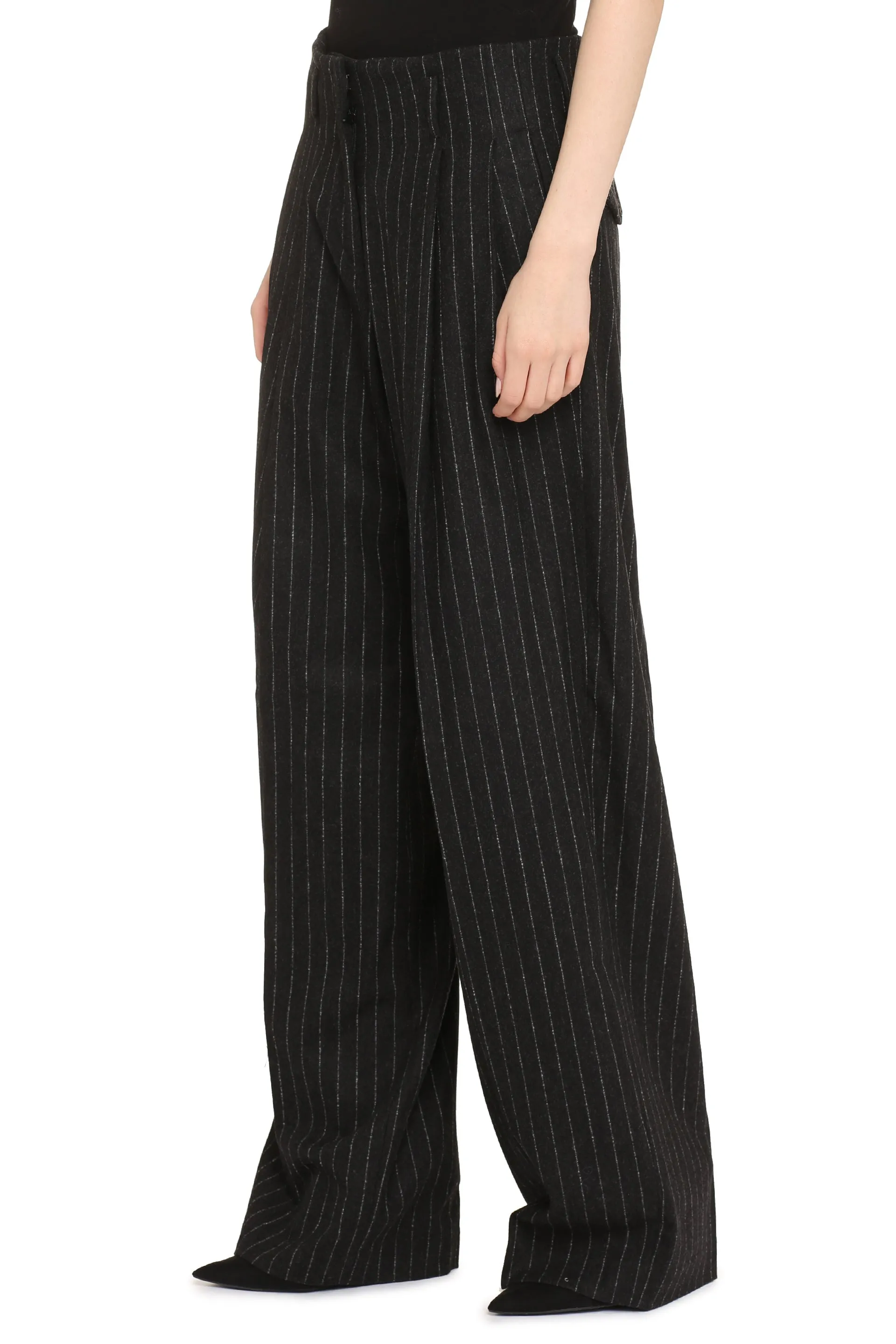 Golden Goose Pantaloni Flavia in lana vergine