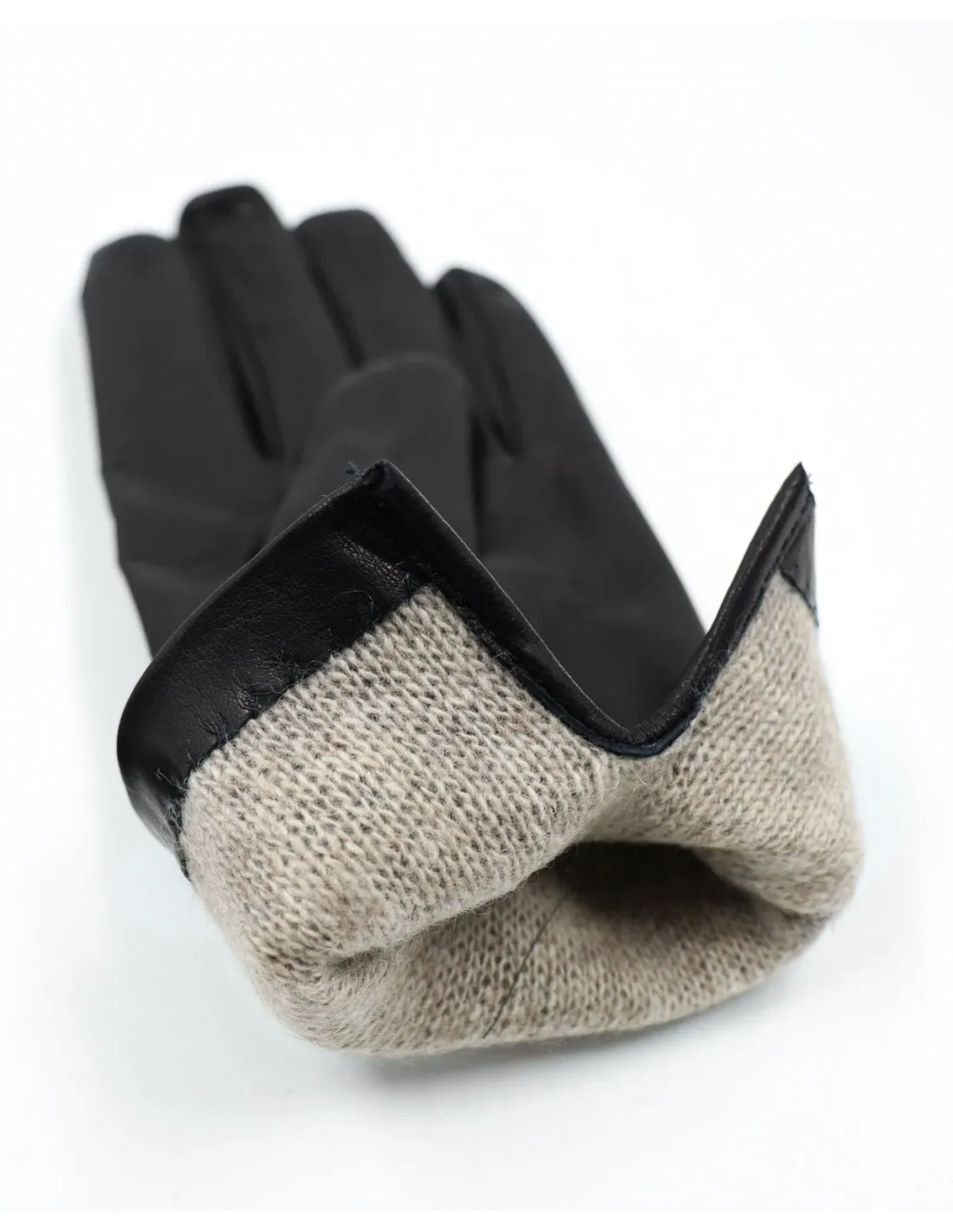 GUANTO IN PELLE E CASHMERE DONNA