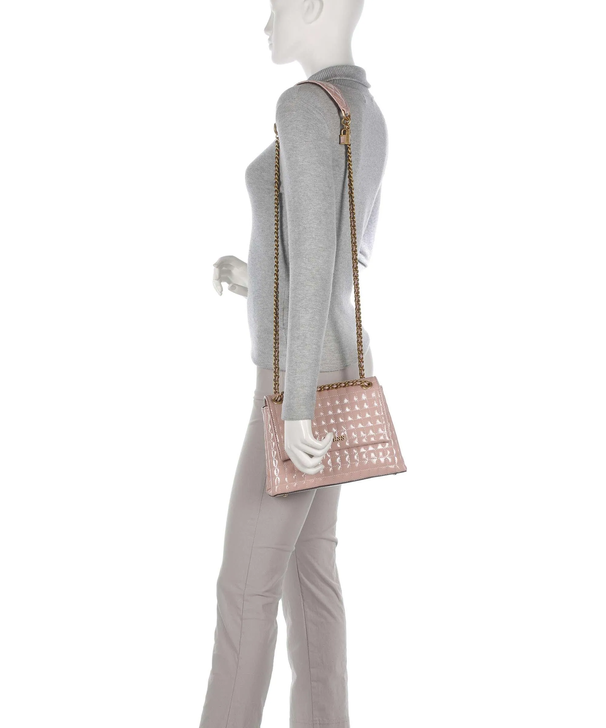 Guess Tia Borsa a spalla pelle sintetica rosa antico  