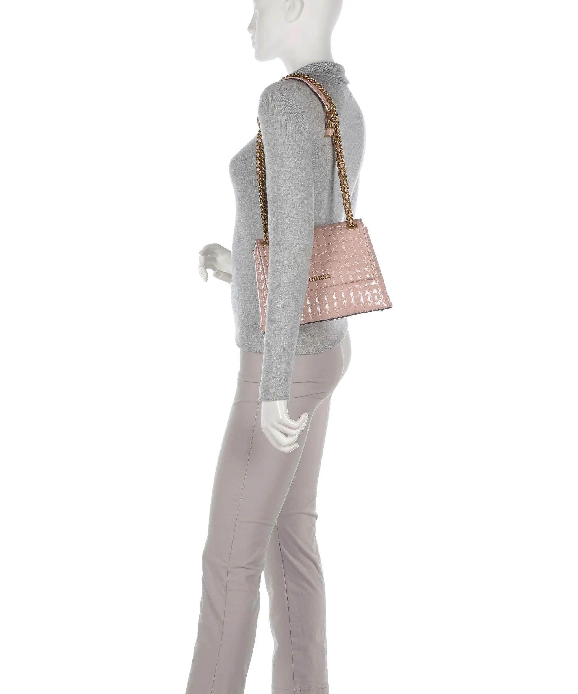  Guess Tia Borsa a spalla pelle sintetica rosa antico  