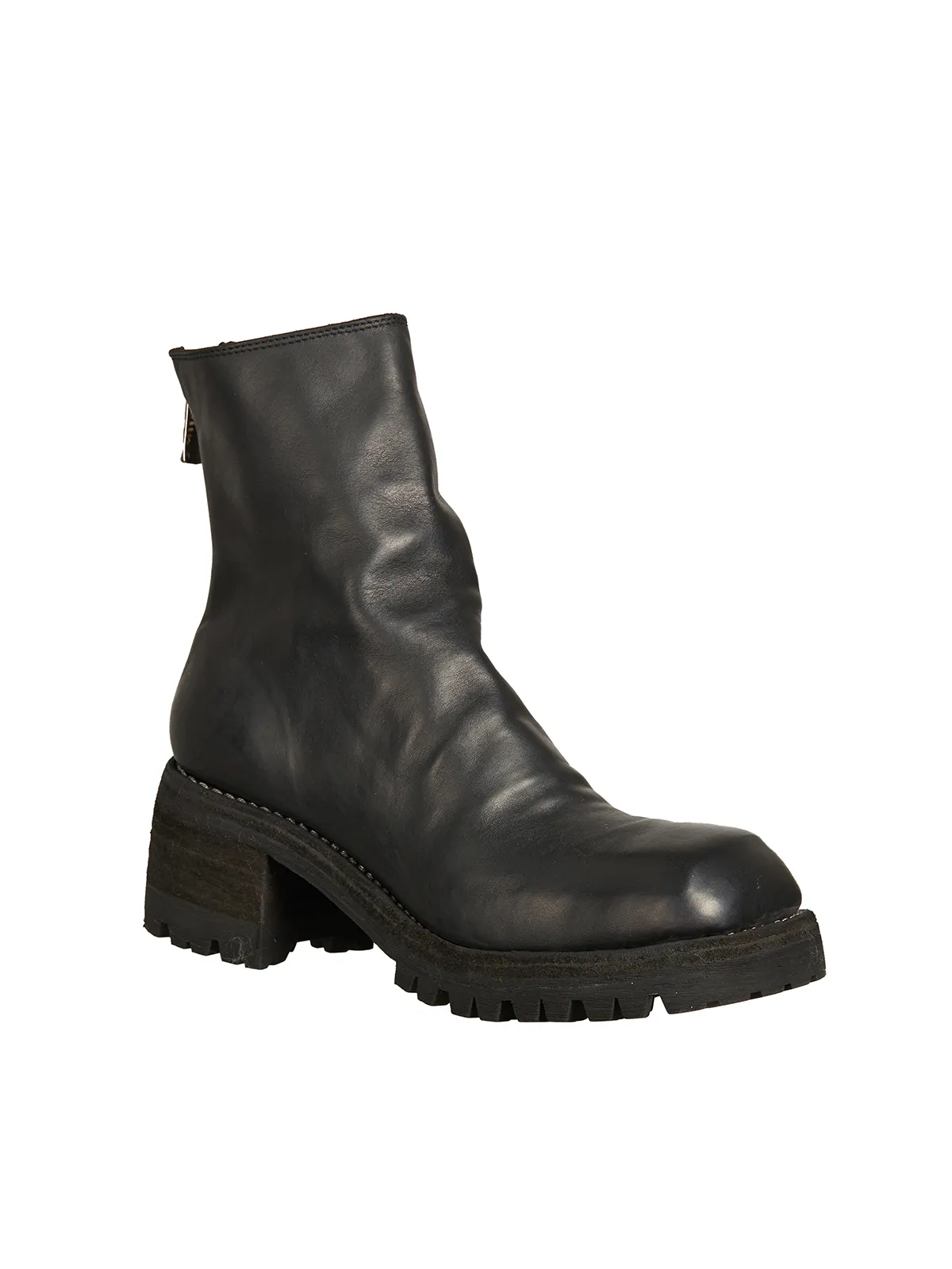 GUIDI  STIVALE ALLACCIATO IN PELLE CON ZIP 