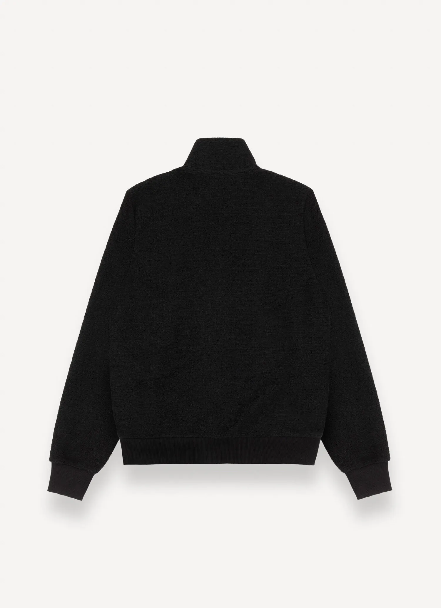 Half-zip wool sweatshirt with knit effect