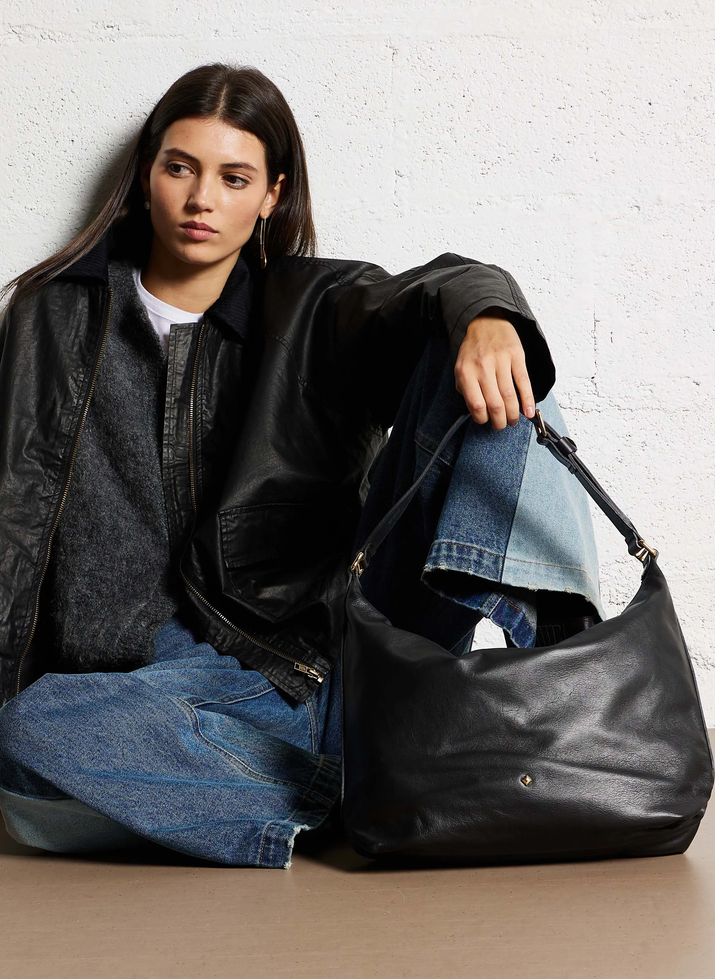 HERBERT FRERE SOEUR   LE FRED TURENNE - Borsa hobo in pelle | Nero