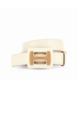 HOGAN Accessori,Cinture Cintura in pelle color avorio 