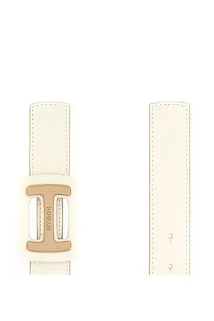 HOGAN Accessori,Cinture Cintura in pelle color avorio 