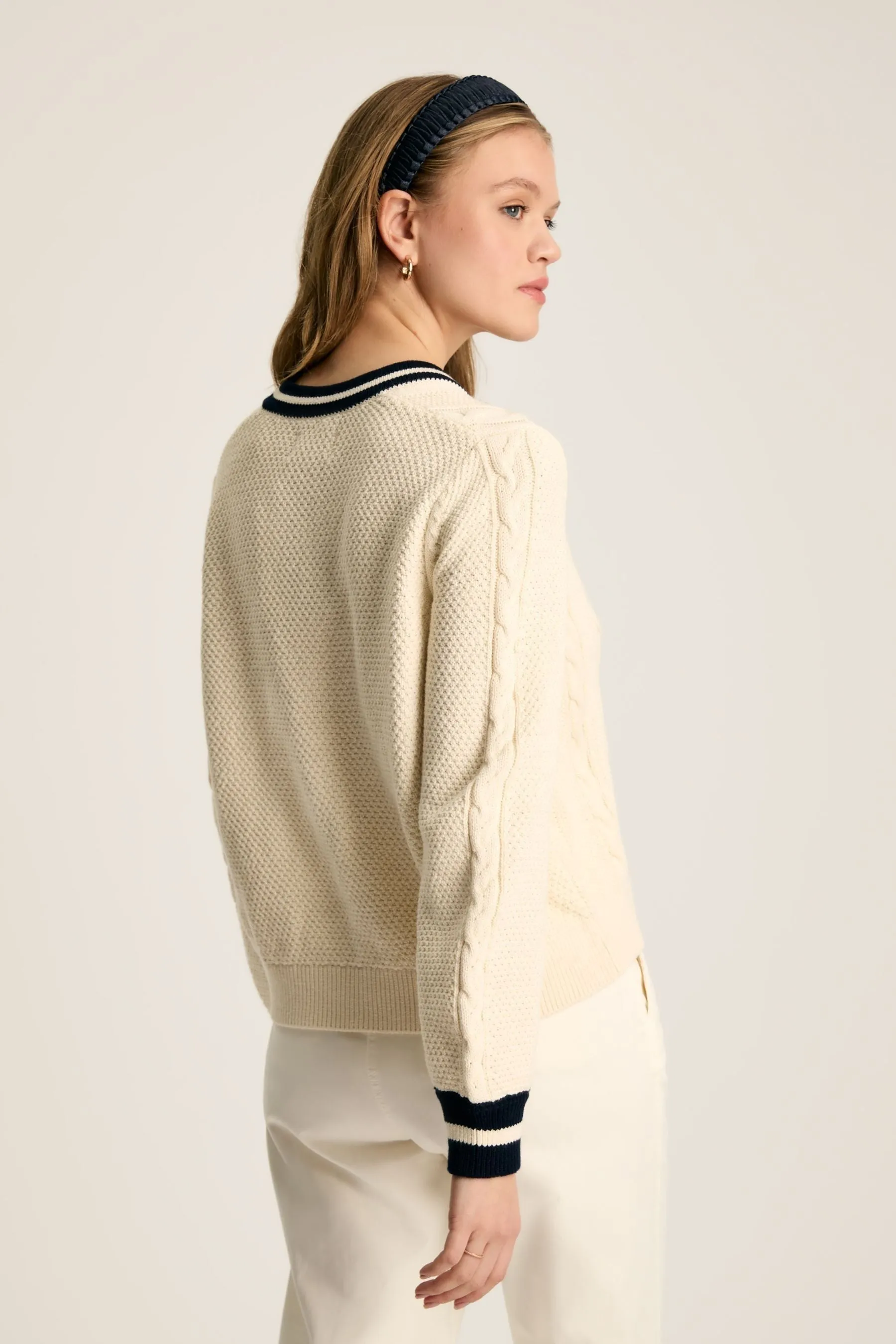 Joules - Cardigan Con bottoni in maglia a trecce