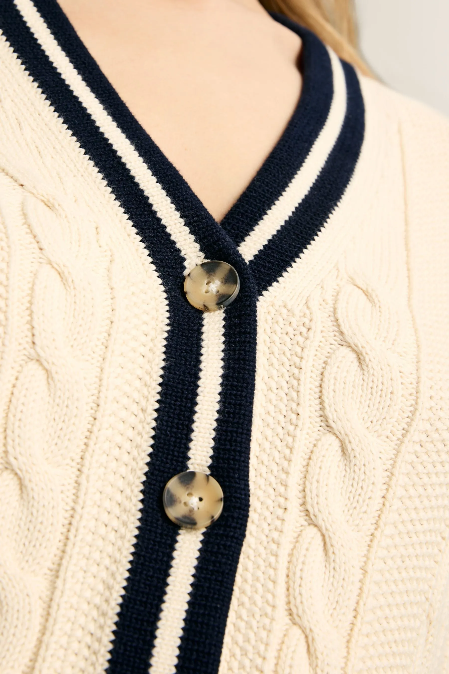Joules - Cardigan Con bottoni in maglia a trecce