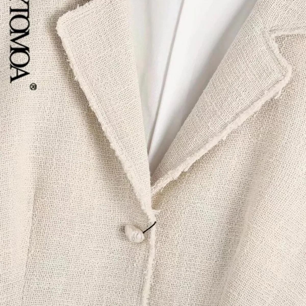 Kpytomoa Moda Donna Con Tasche Giacca in Tweed Cappotto Vintage Manica lunga Abbottonatura Capispalla femminile Chic Veste Femme