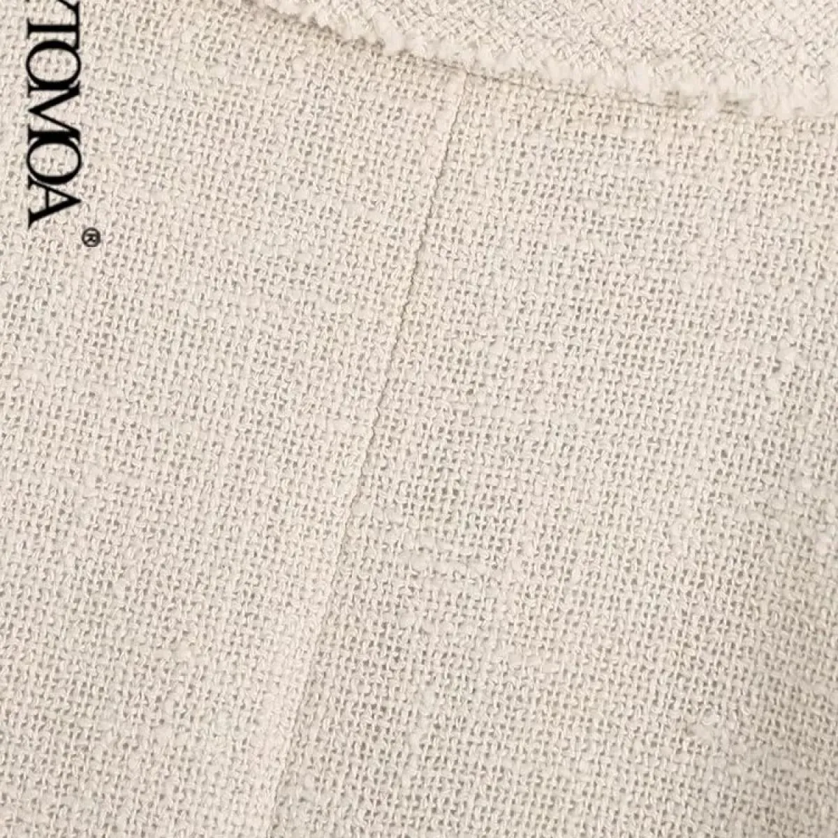 Kpytomoa Moda Donna Con Tasche Giacca in Tweed Cappotto Vintage Manica lunga Abbottonatura Capispalla femminile Chic Veste Femme