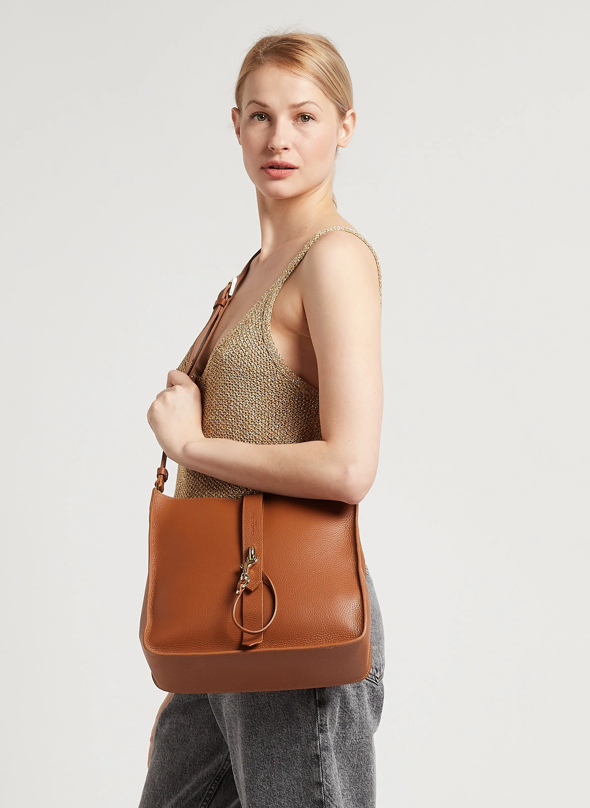  LANCASTER PARIS   Grande borsa trotteur in pelle | Marrone