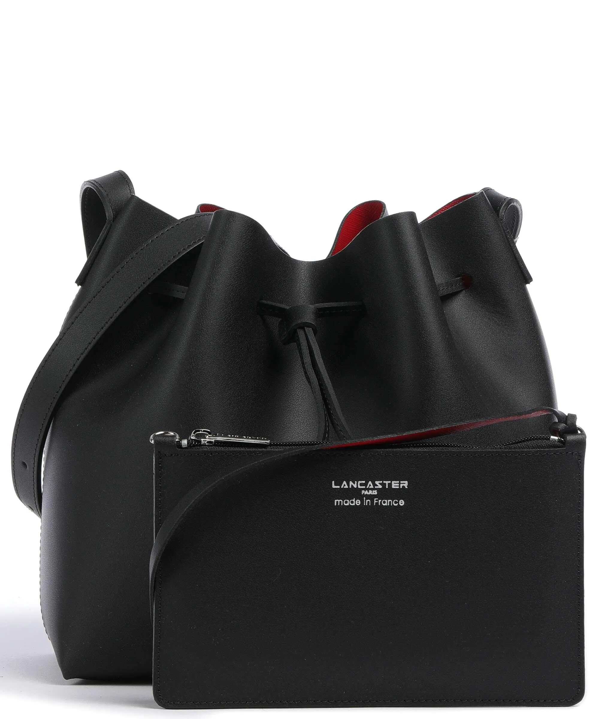  Lancaster Pur & Element City Americanino Borsa a secchiello pelle di vacchetta finemente grana nero  