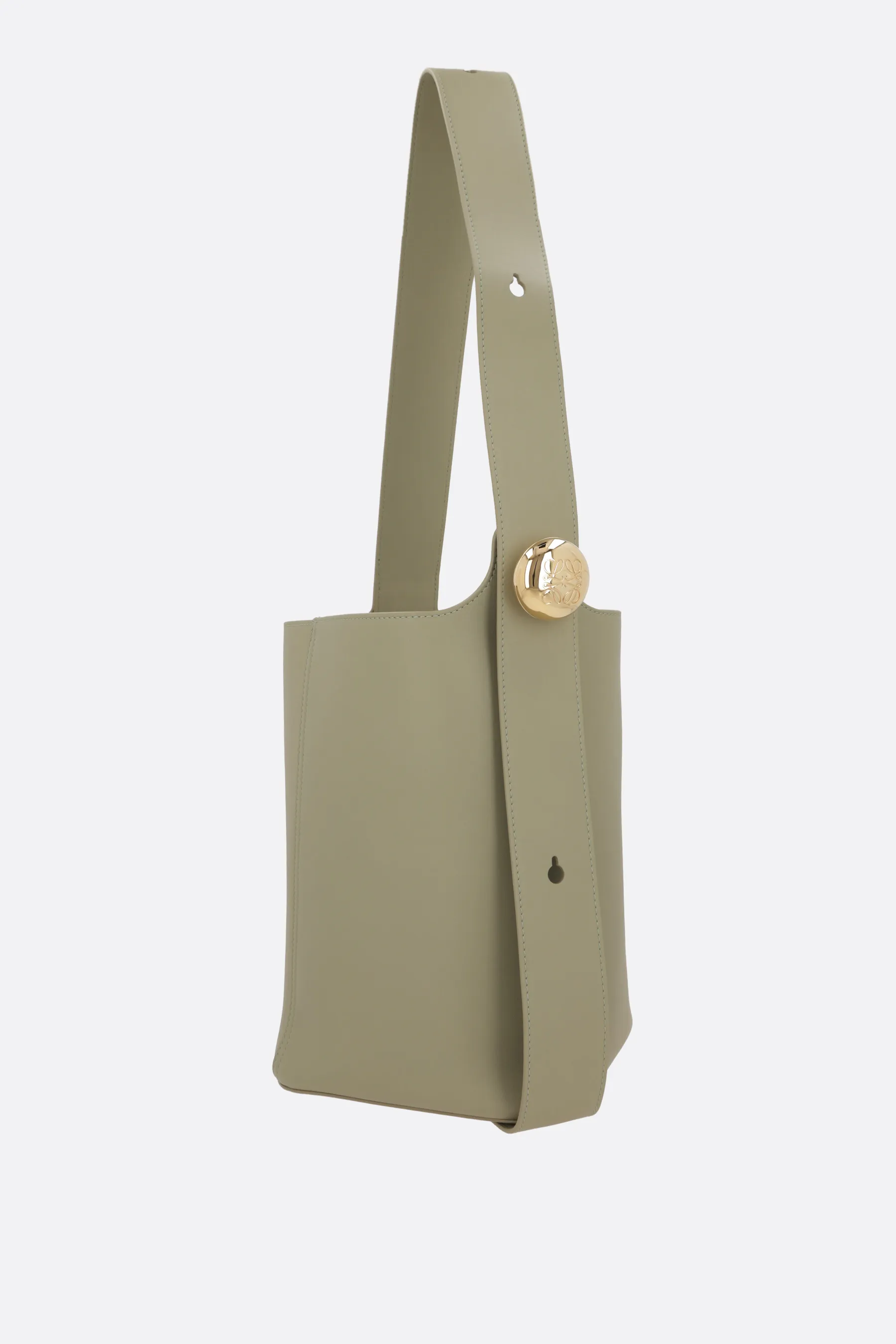  LOEWE borsa a secchiello Pebble media in pelle liscia 