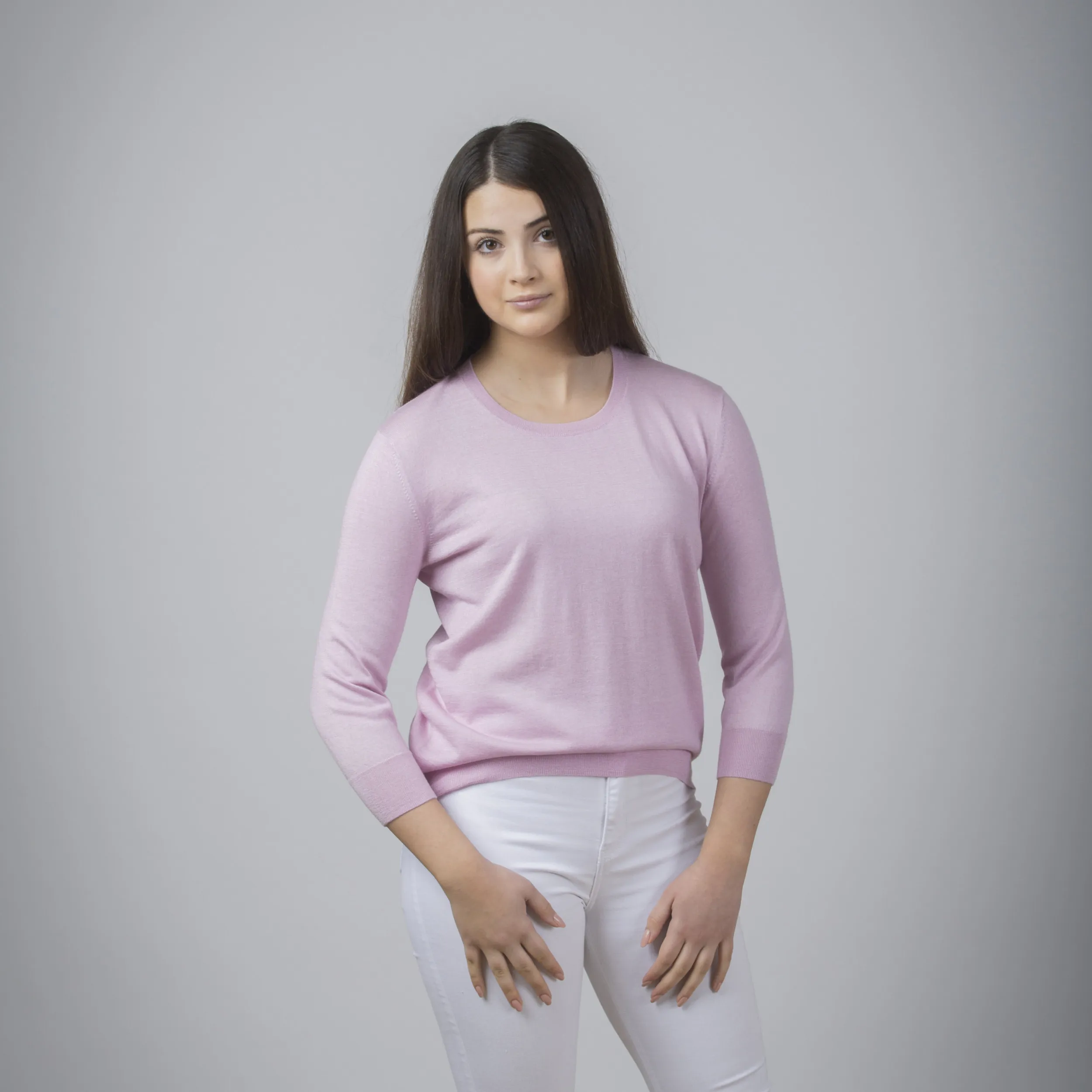 Maglia basic in seta e cashmere