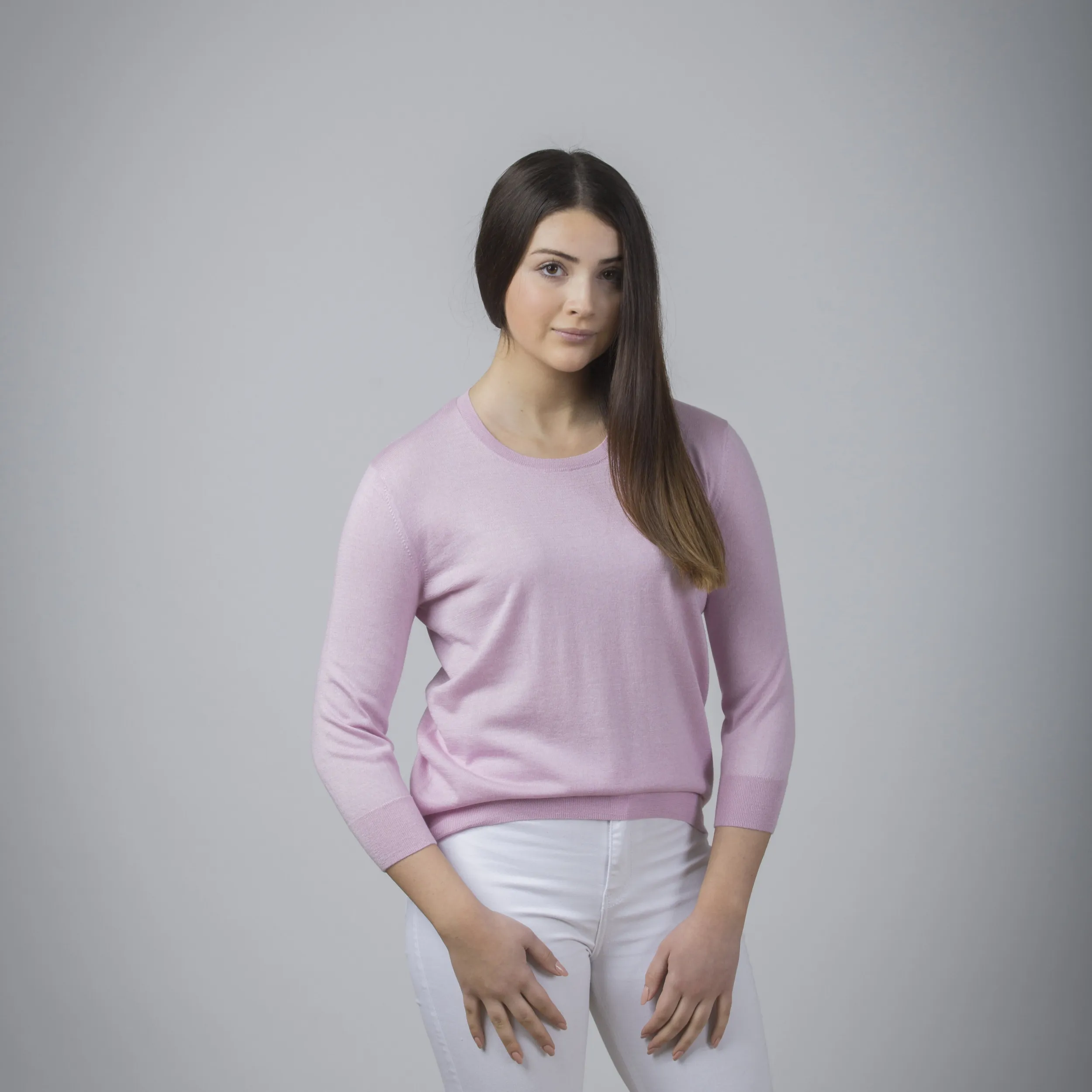 Maglia basic in seta e cashmere
