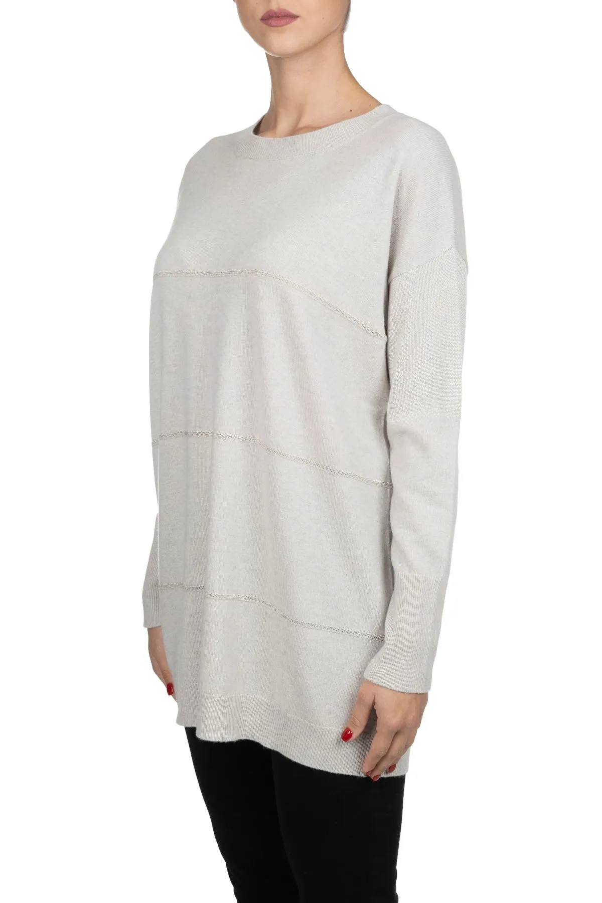 MAGLIA BEIGE IN CASHMERE BRILLANTE