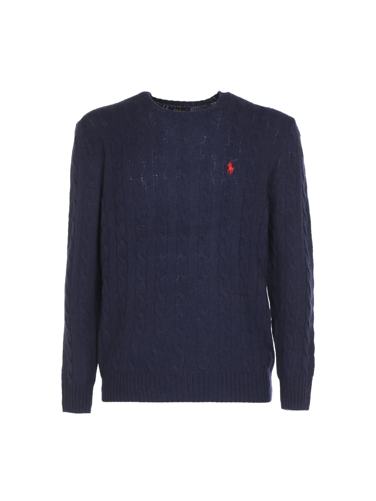 MAGLIA BLU IN COTONE A TRECCE