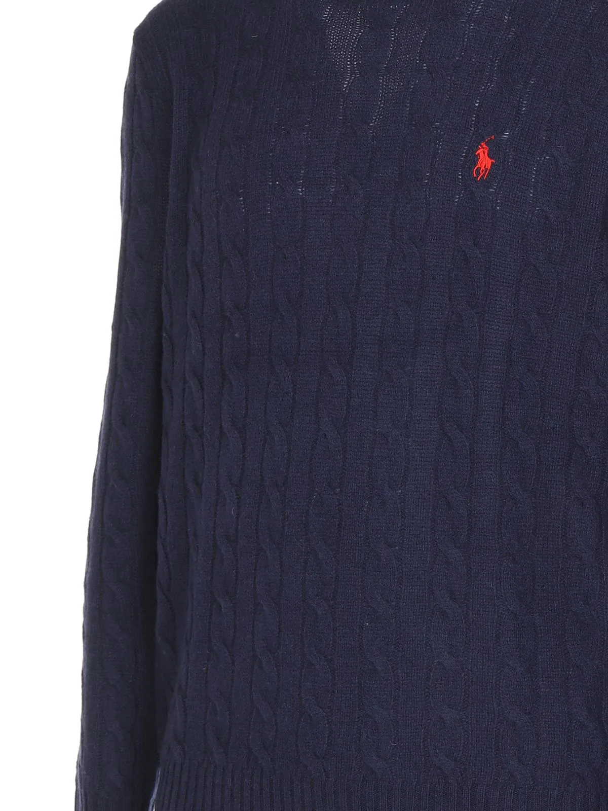 MAGLIA BLU IN COTONE A TRECCE