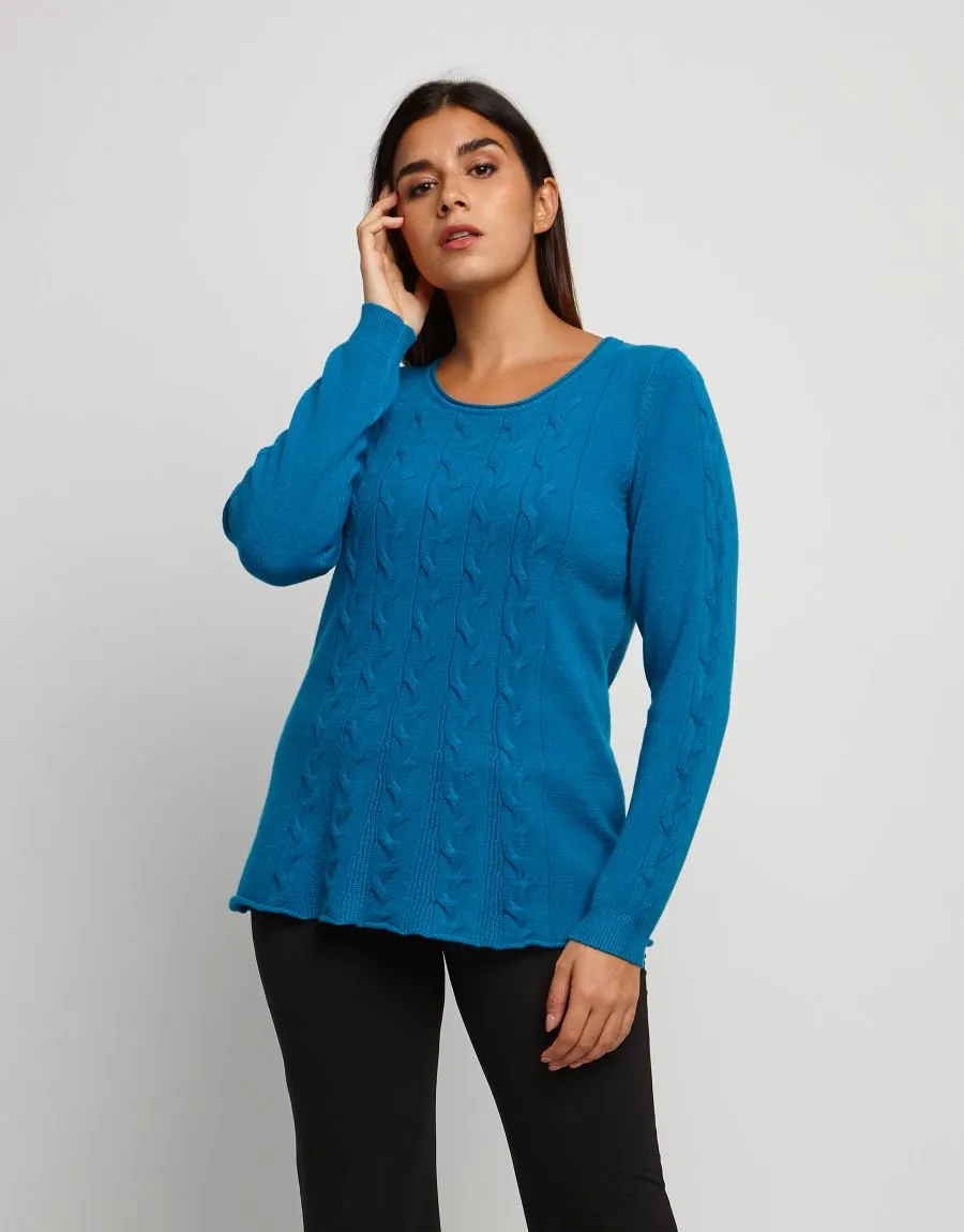 Maglia con lavorazione a trecce