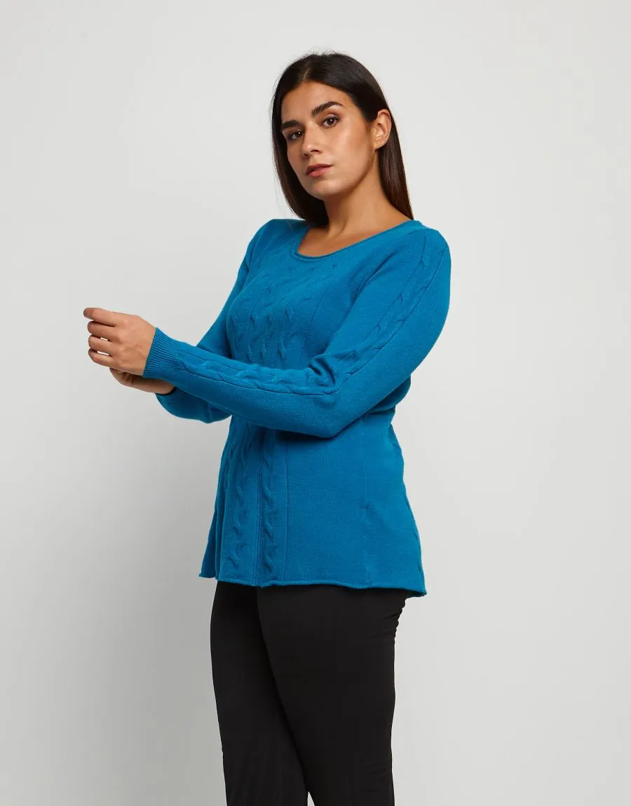 Maglia con lavorazione a trecce