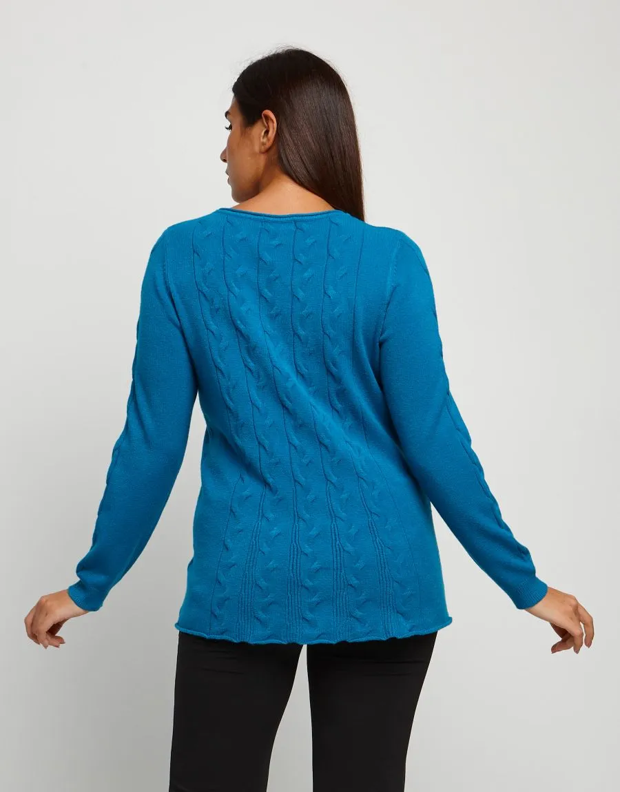 Maglia con lavorazione a trecce