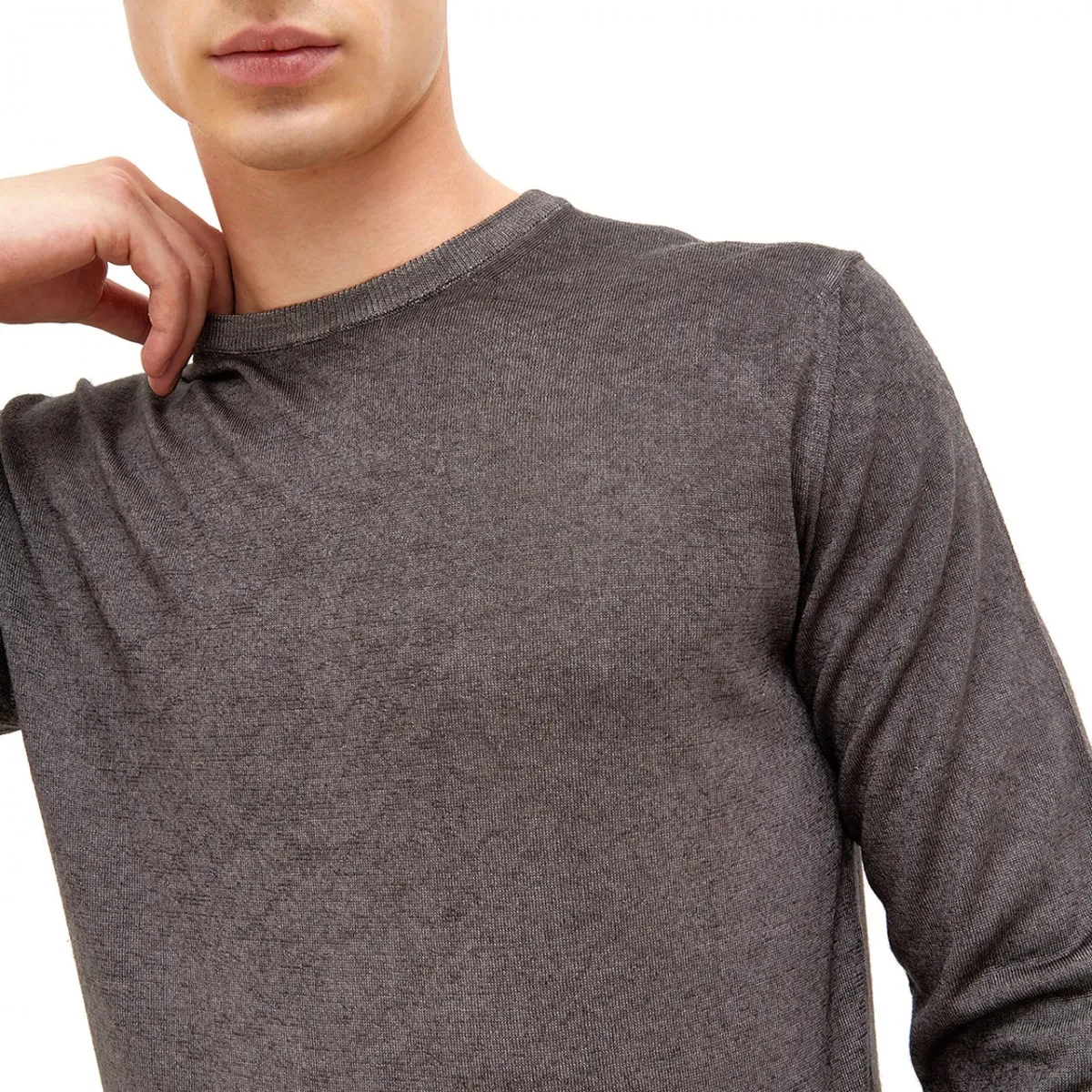 Maglia In Pura Lana Asphalt