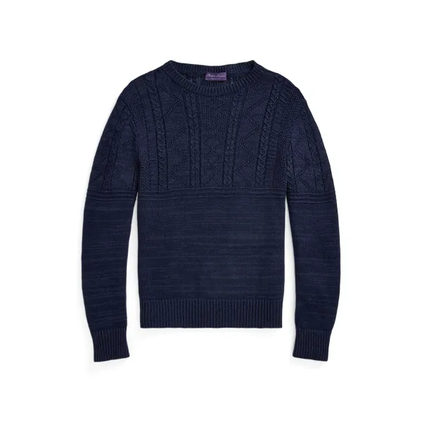 Maglia lino e cashmere effetto texture