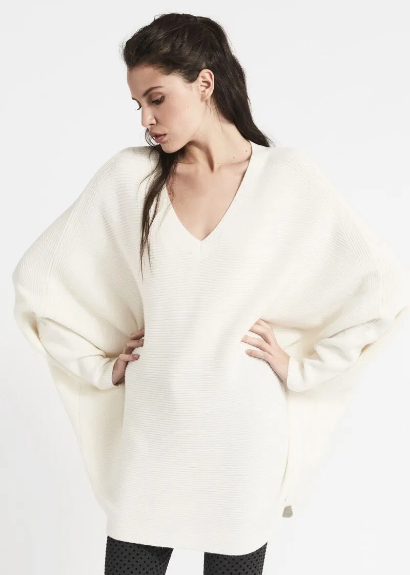 Maglia poncho in misto viscosa