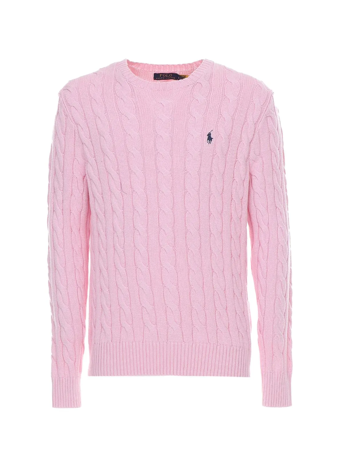MAGLIA ROSA IN COTONE A TRECCE