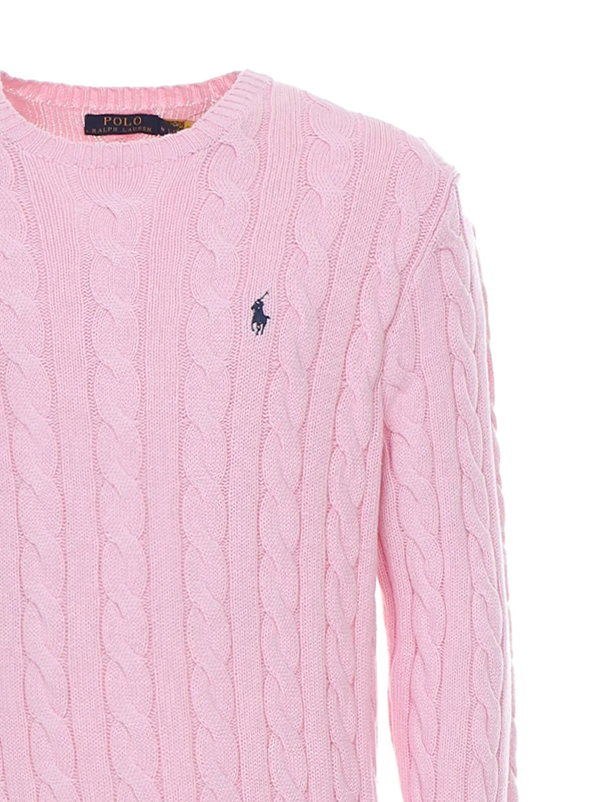 MAGLIA ROSA IN COTONE A TRECCE