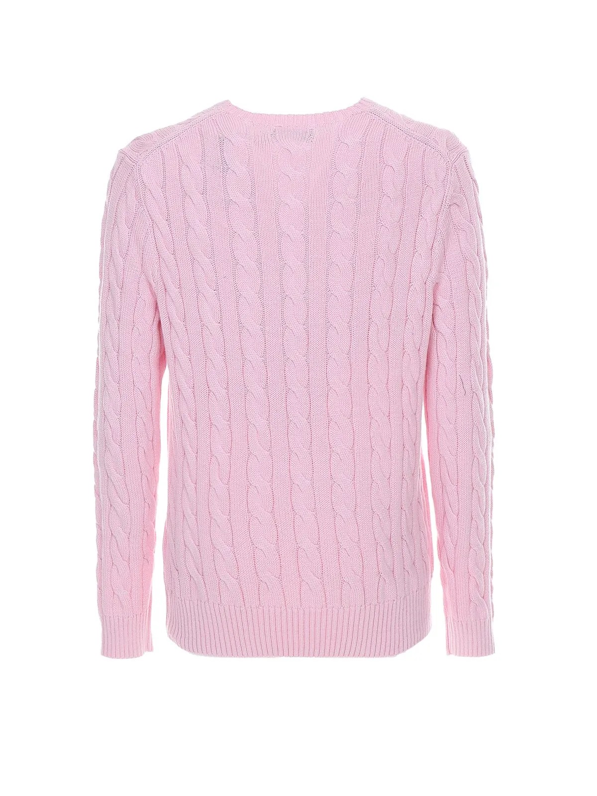 MAGLIA ROSA IN COTONE A TRECCE