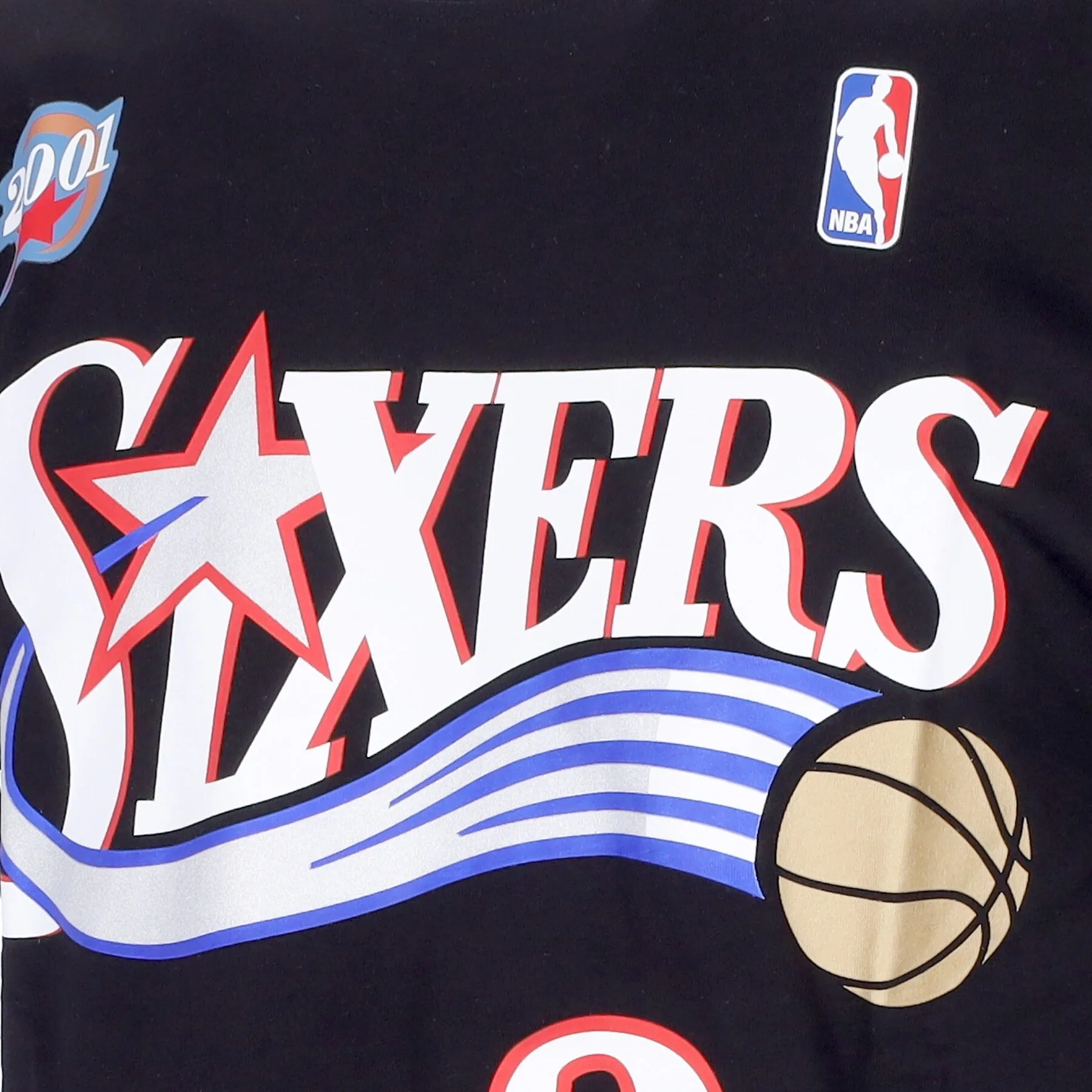 Maglietta Uomo Nba Tee Hardwood Classics No 3 Allen Iverson  Phi76e Black/original Team Colors