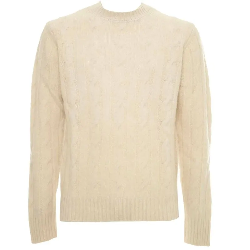 Maglione a trecce in pura lana 