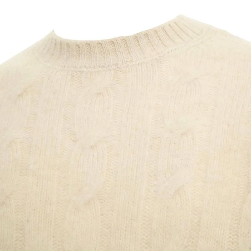 Maglione a trecce in pura lana 
