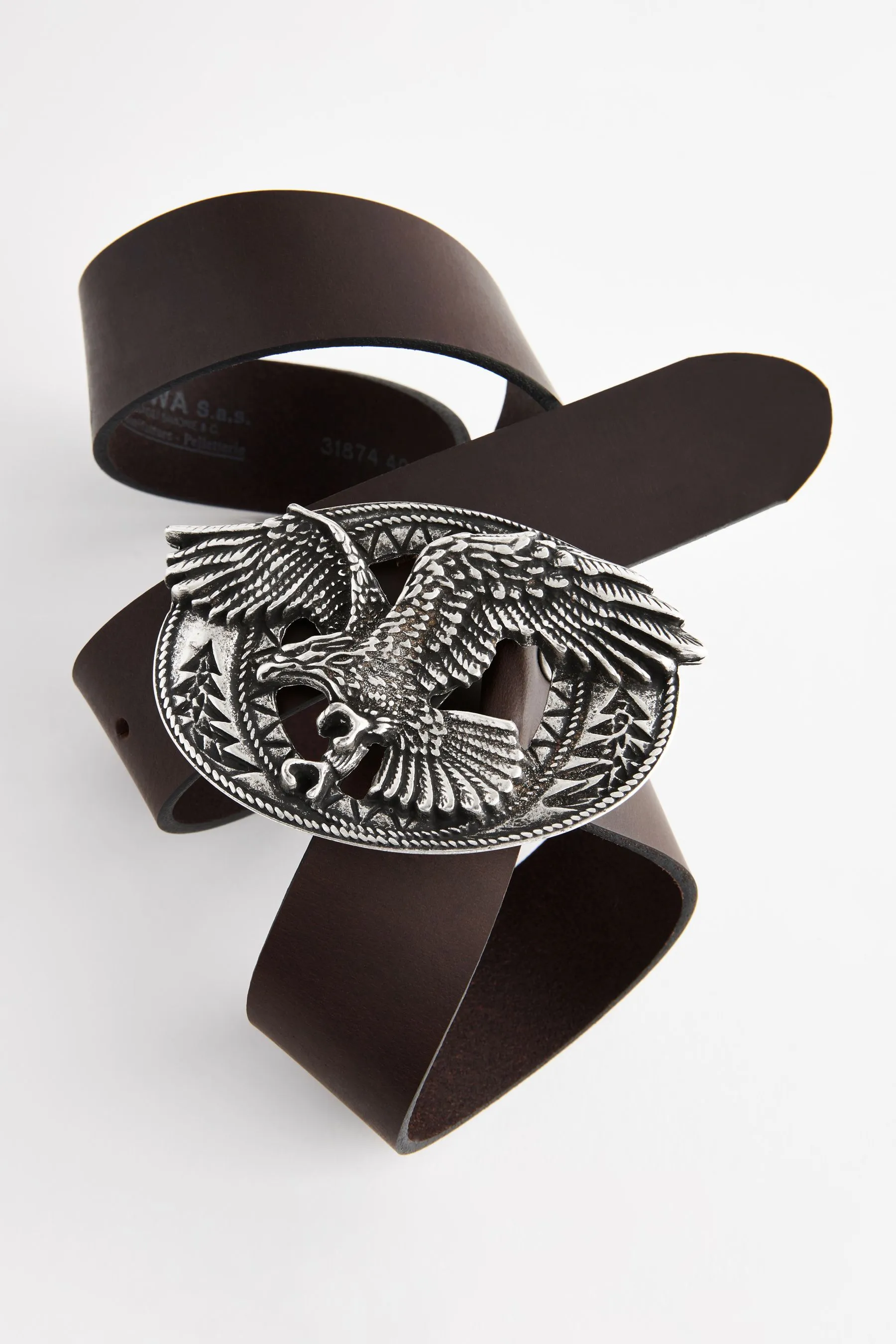 Marrone  - Western Plaque - Cintura in pelle