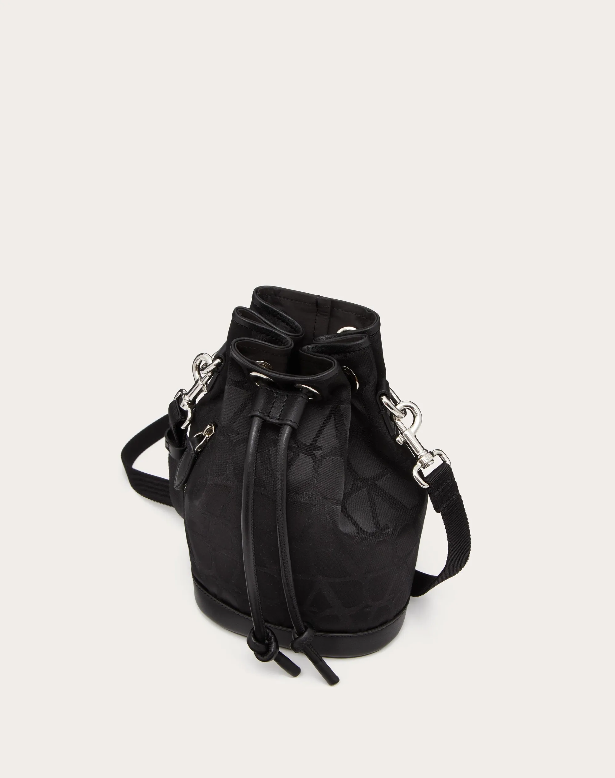 MINI BORSA A SECCHIELLO BLACK ICONOGRAPHE IN NYLON