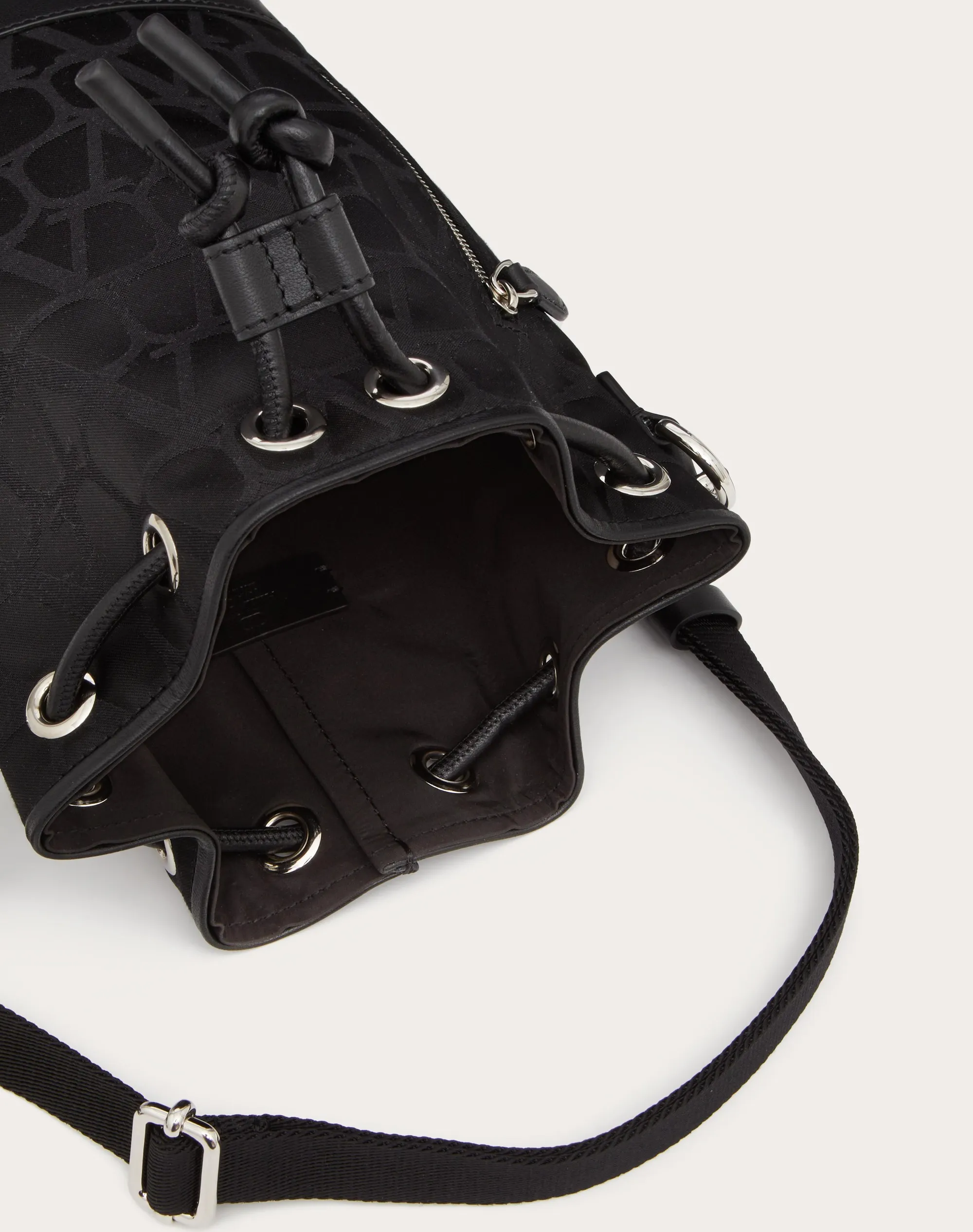 MINI BORSA A SECCHIELLO BLACK ICONOGRAPHE IN NYLON