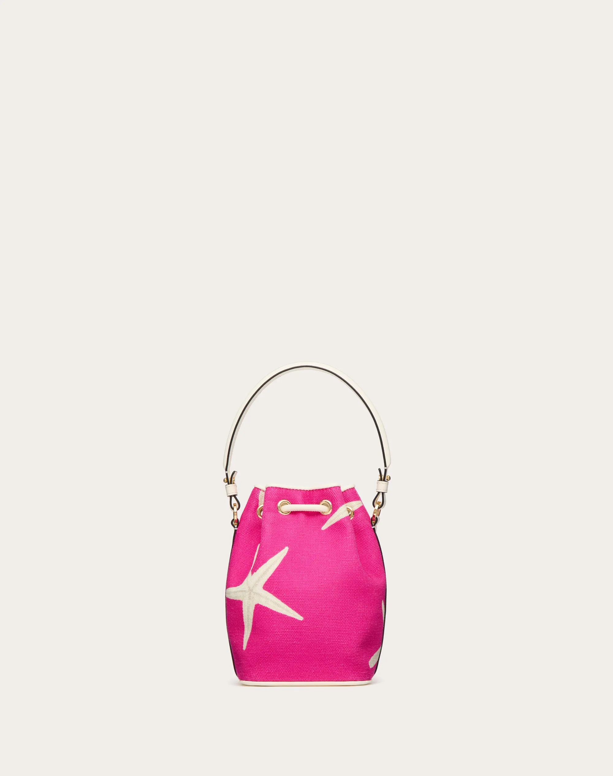 MINI BORSA A SECCHIELLO VALENTINO GARAVANI ESCAPE IN CANVAS CON STAMPA STARFISH
