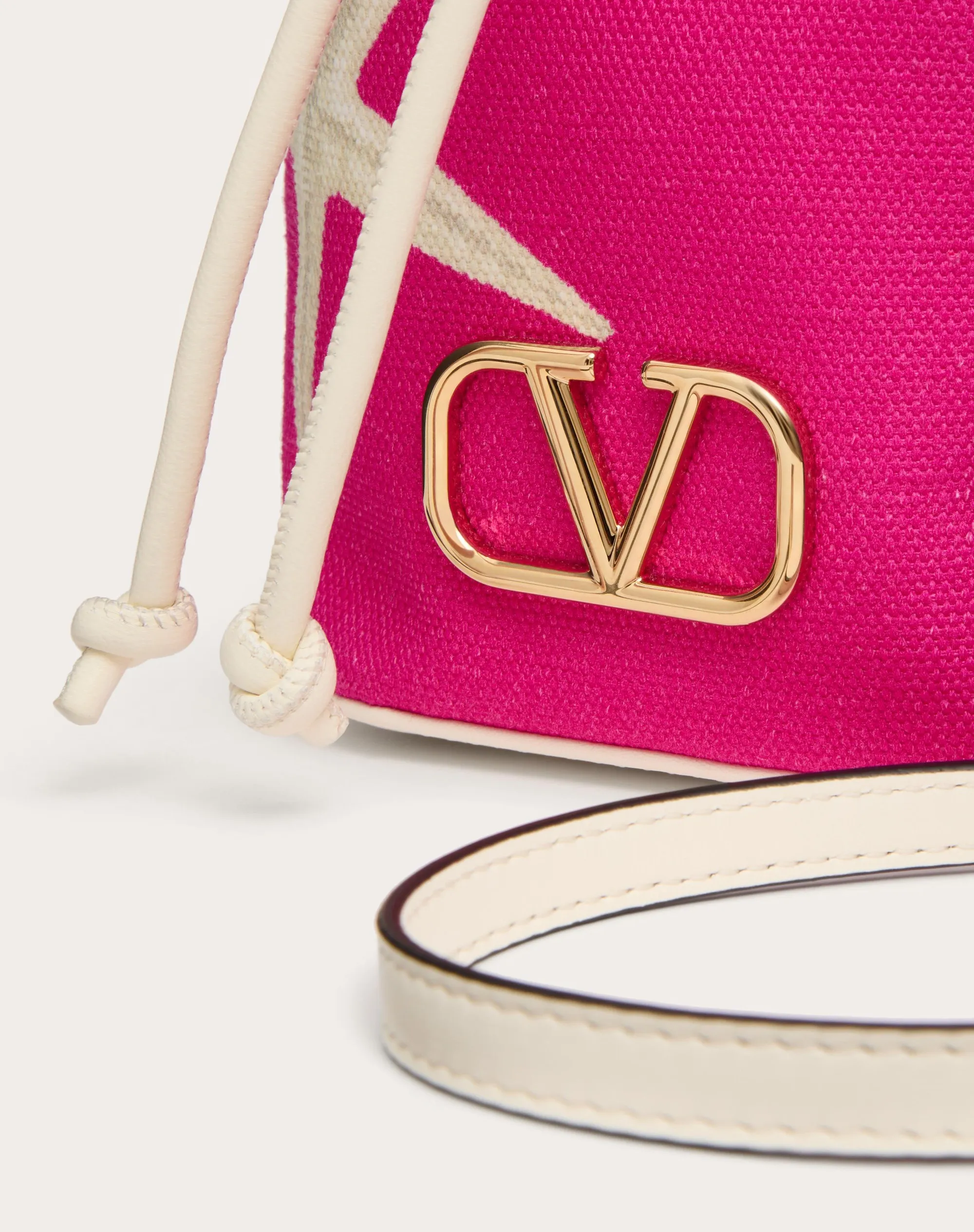 MINI BORSA A SECCHIELLO VALENTINO GARAVANI ESCAPE IN CANVAS CON STAMPA STARFISH