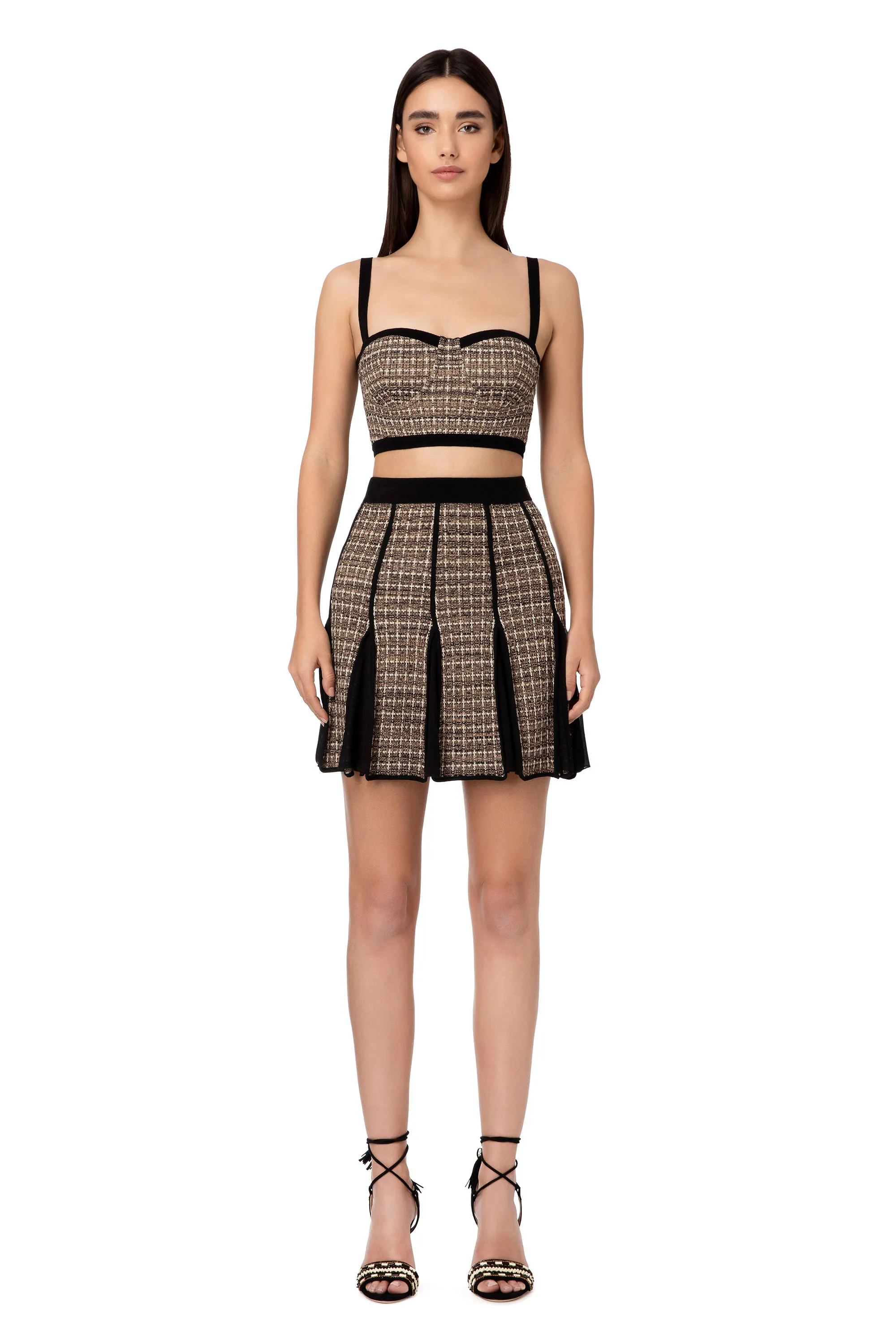 Minigonna in lurex tweed
