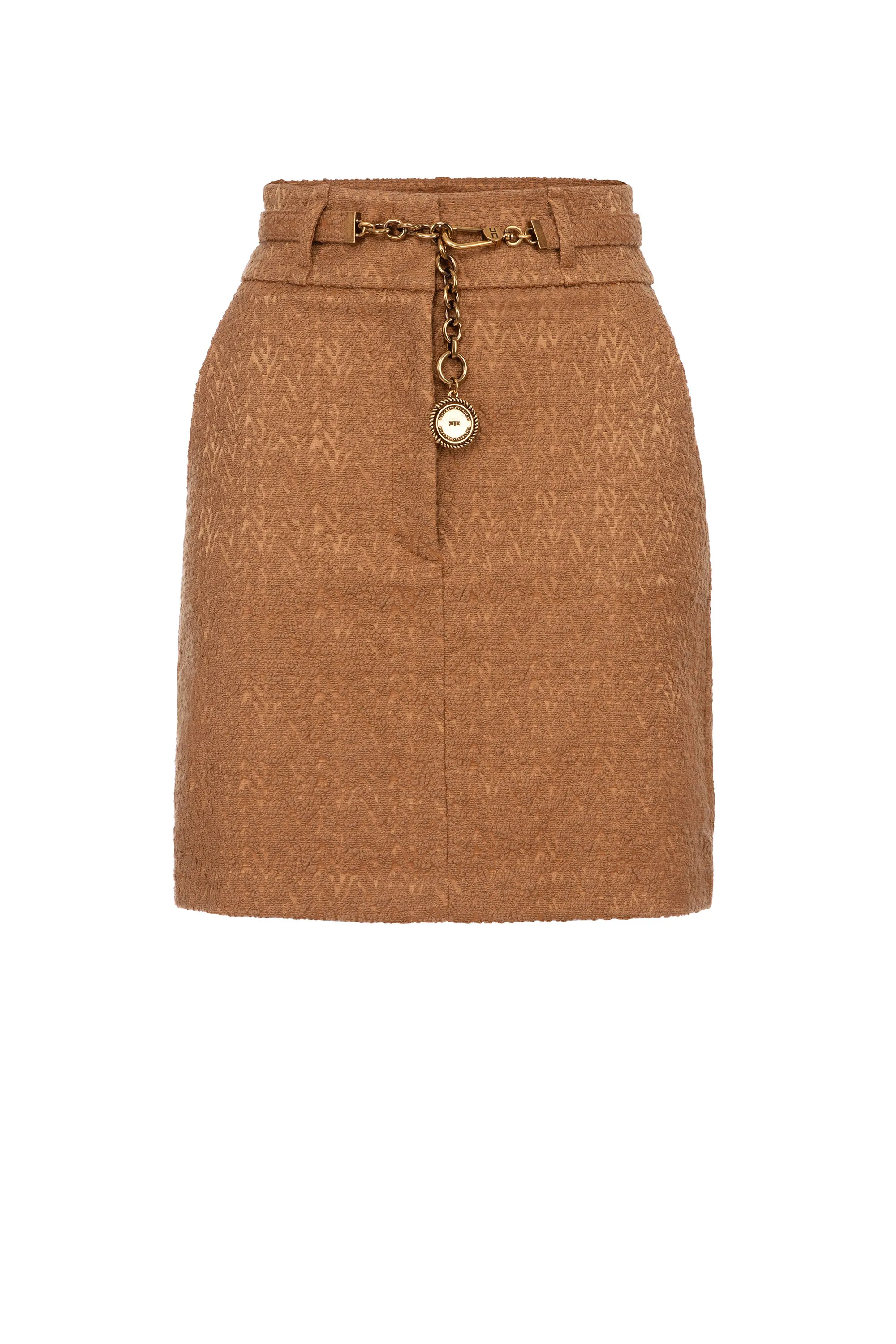Minigonna in tweed spigato