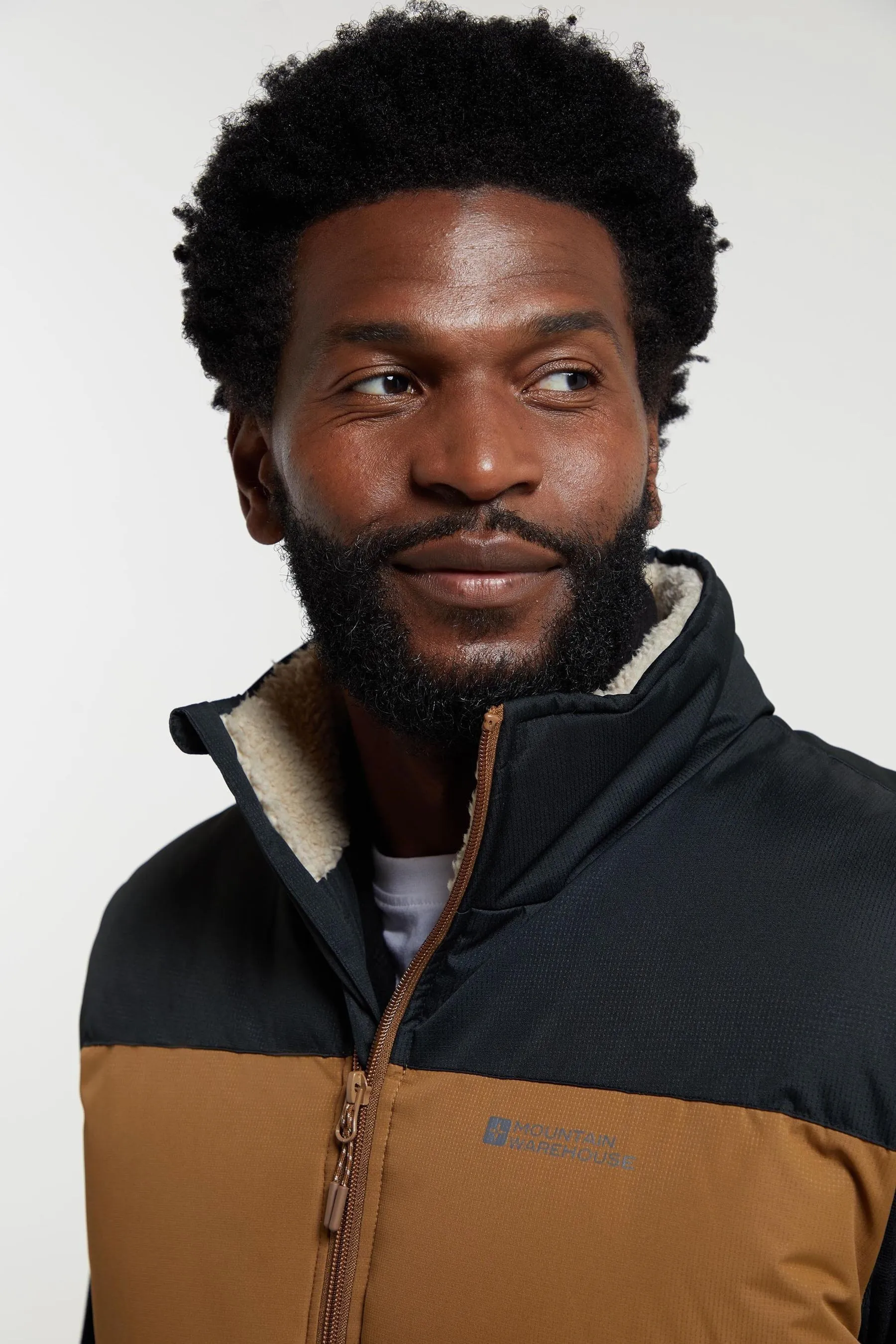 Mountain Warehouse Uomo Rock - Gilet imbottito impermeabile con fodera in sherpa