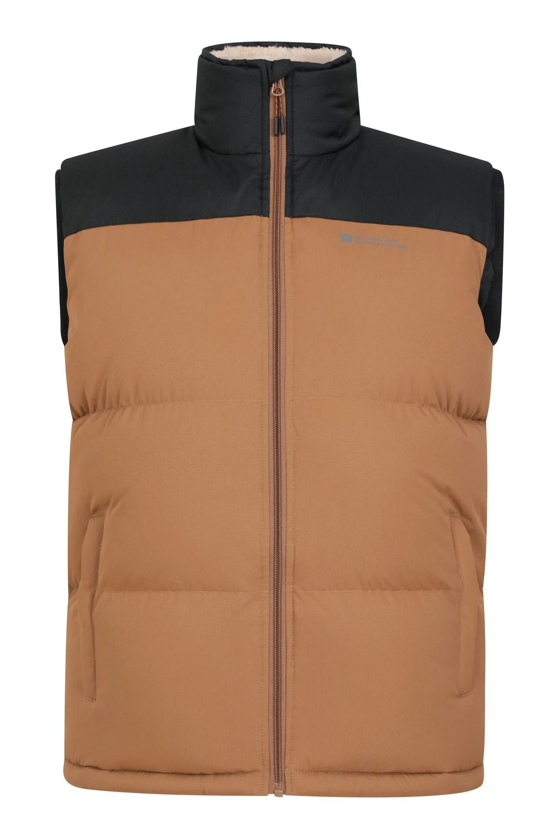 Mountain Warehouse Uomo Rock - Gilet imbottito impermeabile con fodera in sherpa