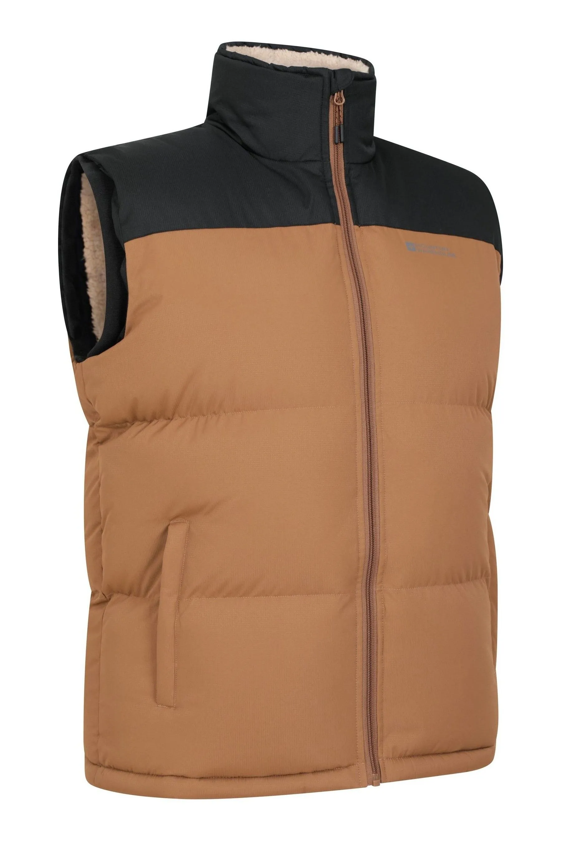 Mountain Warehouse Uomo Rock - Gilet imbottito impermeabile con fodera in sherpa