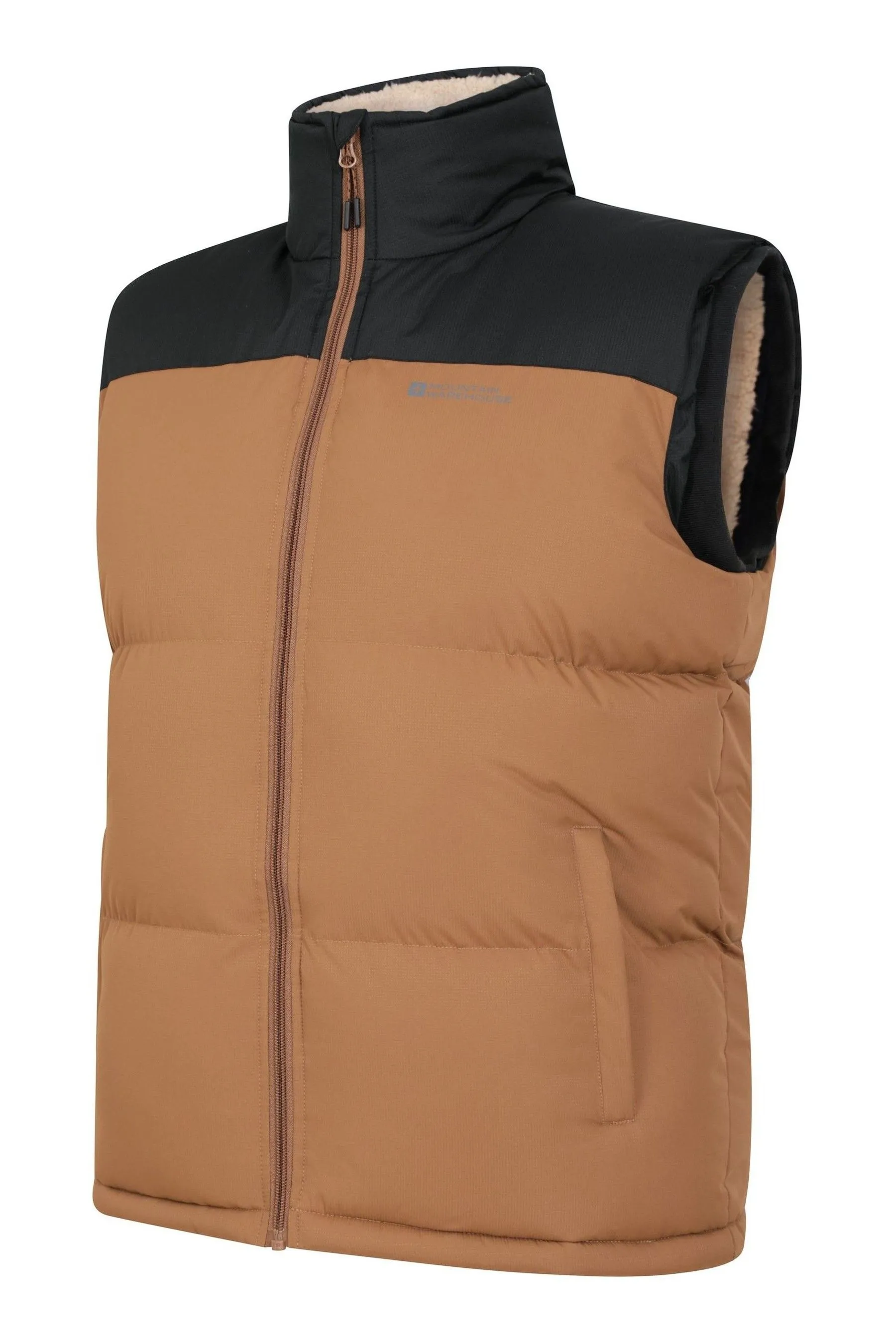 Mountain Warehouse Uomo Rock - Gilet imbottito impermeabile con fodera in sherpa