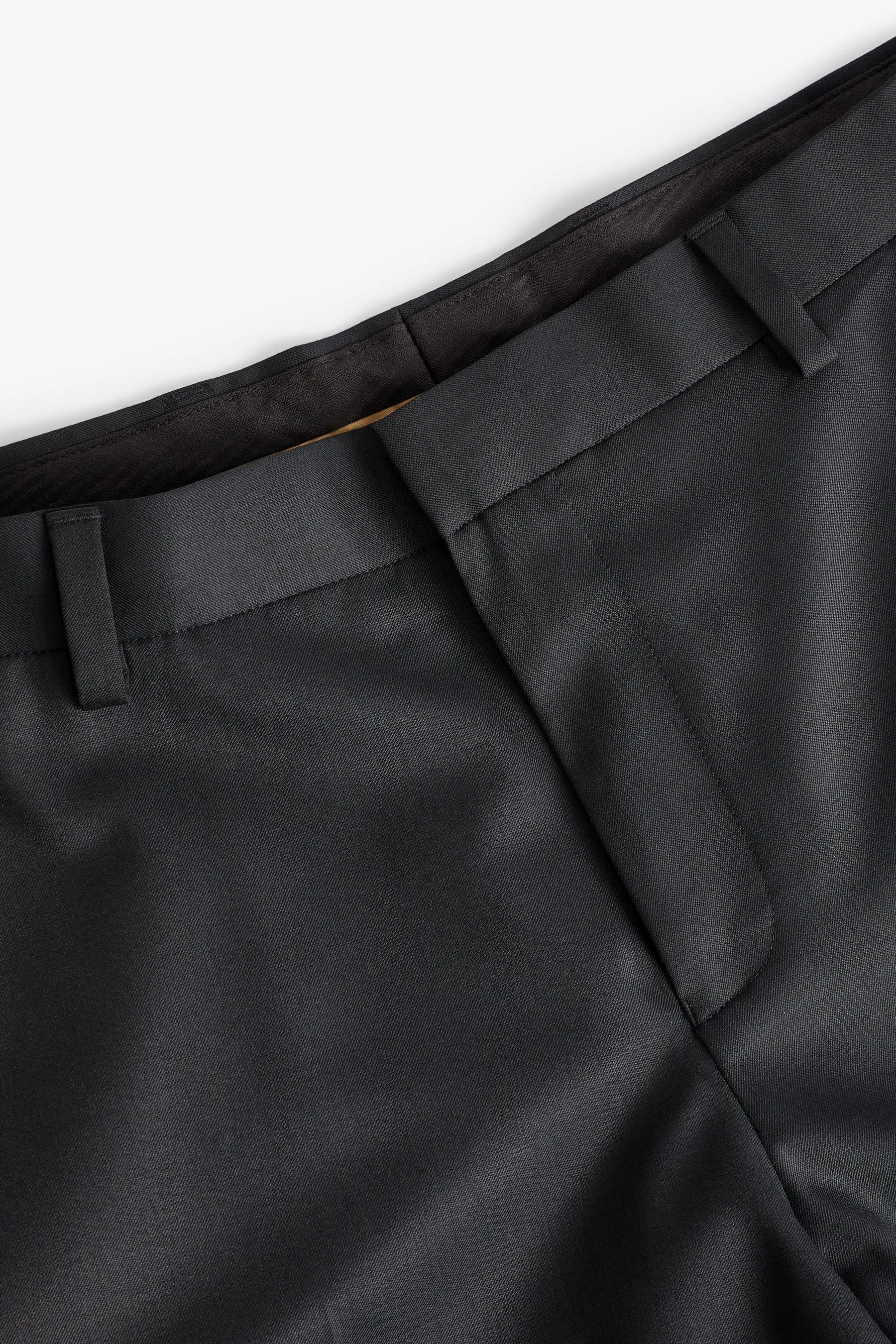 Nero  - Vestibilità sartoriale - Pantaloni da smoking in lana Blend lucido