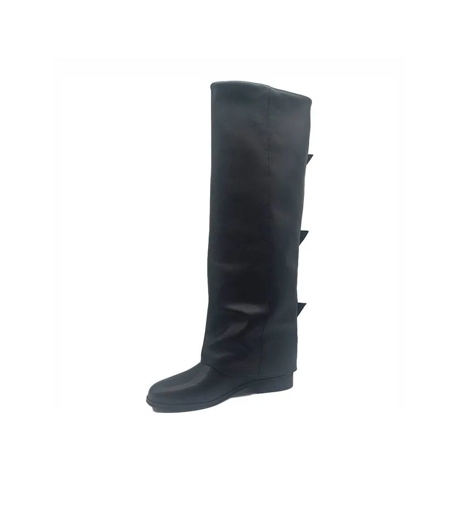 Ni-na* Stivale In Pelle Nero 284 Made in Italy