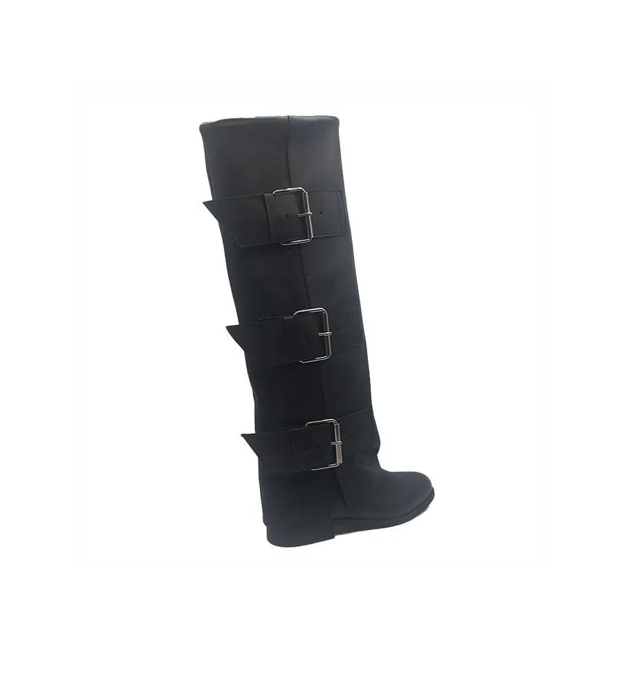Ni-na* Stivale In Pelle Nero 284 Made in Italy