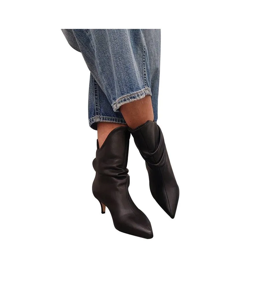 Ni-Na* Stivale In Pelle Nero Made in Italy 2422